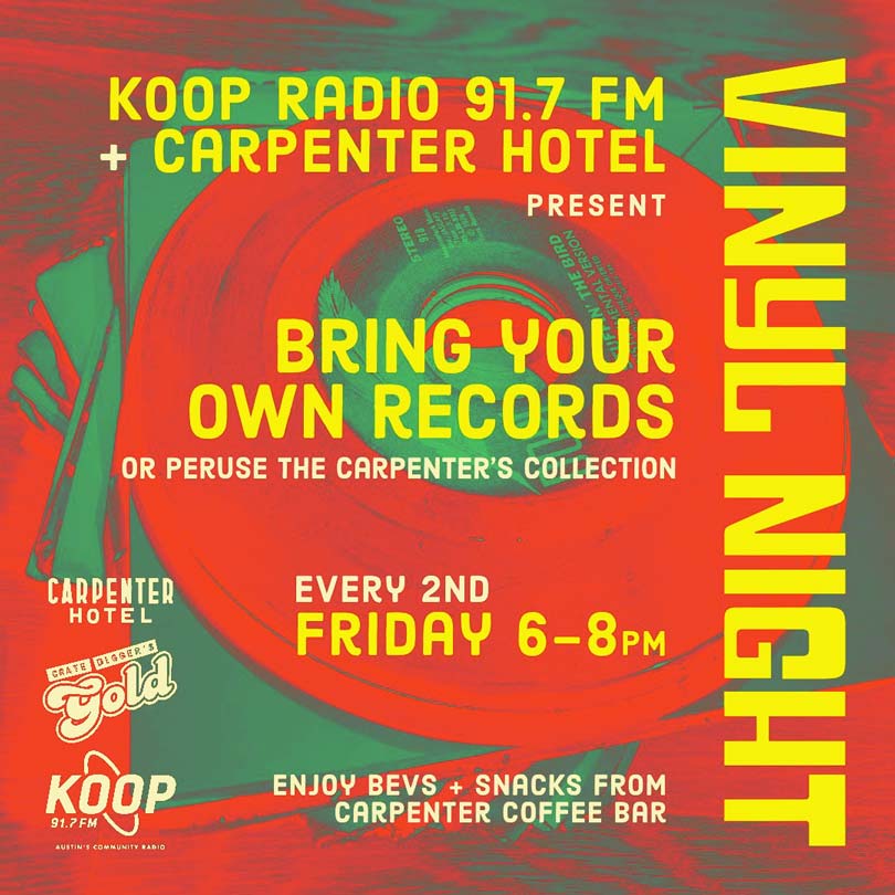 Bonus Vinyl Night at The Carpenter December 15! - KOOP Radio 91.7 FM - Vimarsana News